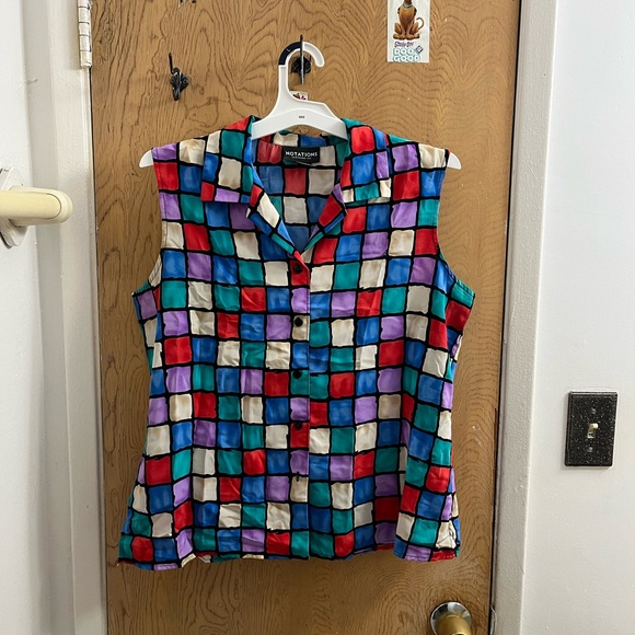 Colorful Geometric Sleeveless Blouse - Picture 1 of 3